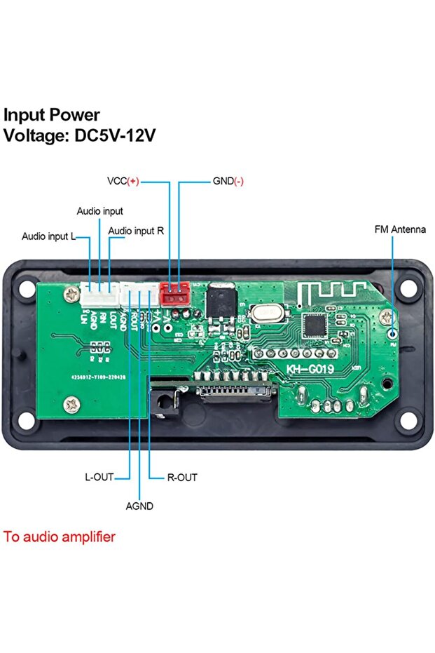 وحدة فك تشفير MP3 بتقنية بلوتوث من LJCM، وحدة فك تشفير MP3 بتقنية بلوتوث 5.0 تعمل بجهد 6-12 فولت تيار مستمر، شاشة عرض رقمية مزدوجة - 4
