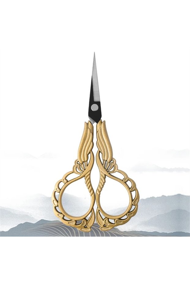 JH Scissors-Golden 1PC, Flower Pattern Stainless Steel Vintage Scissors Sewing Embroidery Art Scisso