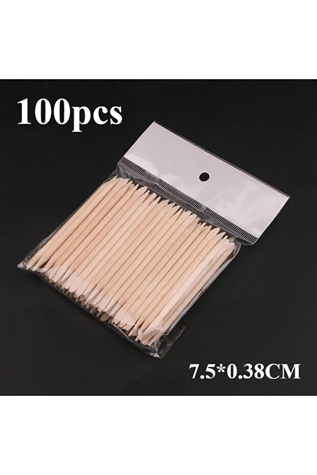 7.5CM 100pcs 50/100/200/300pc/Set for Nail Different Sizes Orange Wood Sticks Cuticle Pusher Cuticle