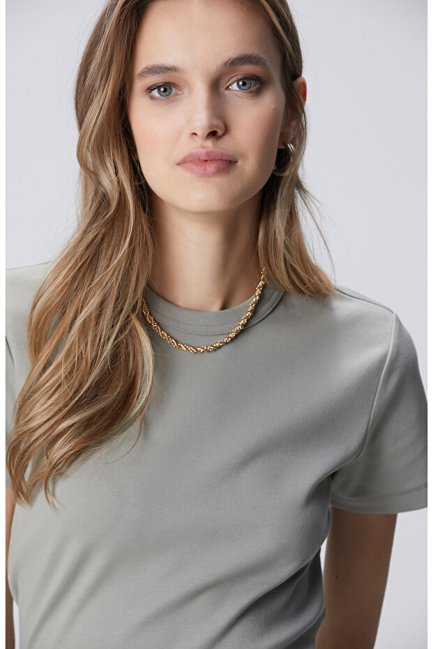 Açık Haki Basic T-shirt - 2