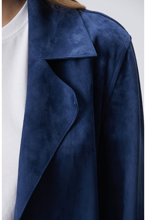 İndigo Deri Süet Ceket - 6
