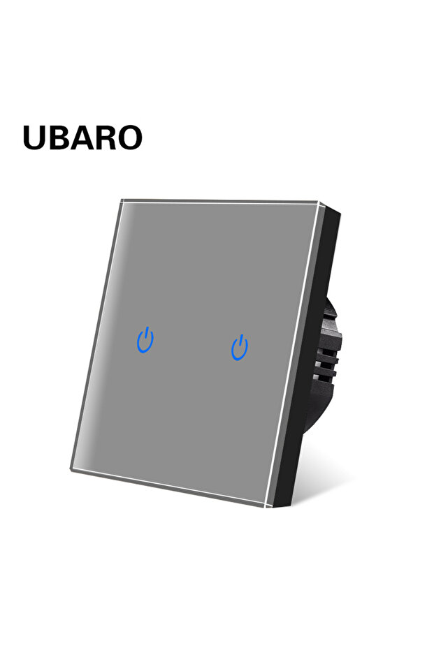 ZS-HB02X UBARO مفتاح حائط يعمل باللمس بتصميم أوروبي، لوحة زجاجية فاخرة، مؤشر LED، زر استشعار الطاقة والضوء، جديد