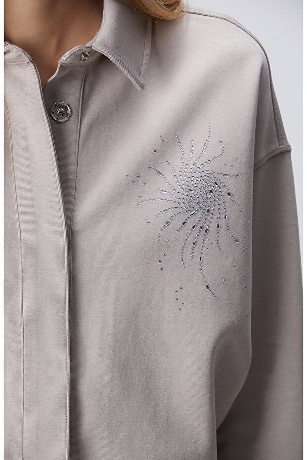 Vizon Taş Baskılı Sweatshirt - 6