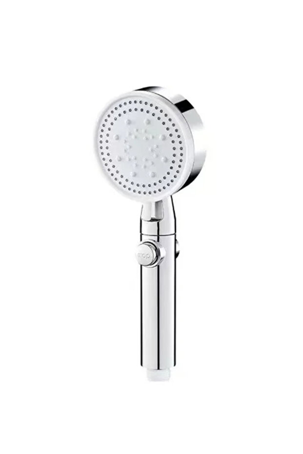 Sliver High Pressure Shower Head 5 Modes Adjustable Showerheads with Hose Water Saving One-Key Stop