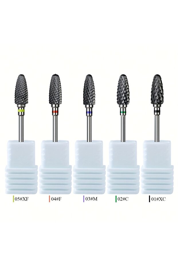 5PCS 1or5pcs Black Ceramic Nail Drill Bits 3/32'' Safe & Professional Nail Cleaning Polishing Head F