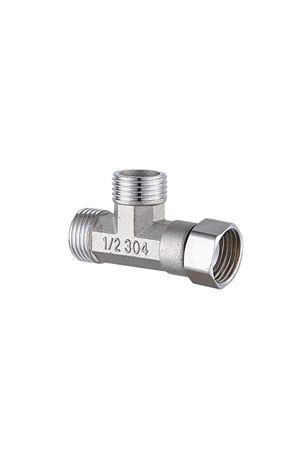 1/2" Style 6 Stainless Steel 3-Way Diverter, Thickened Male and Female Tee, Flexible Removable Cap C