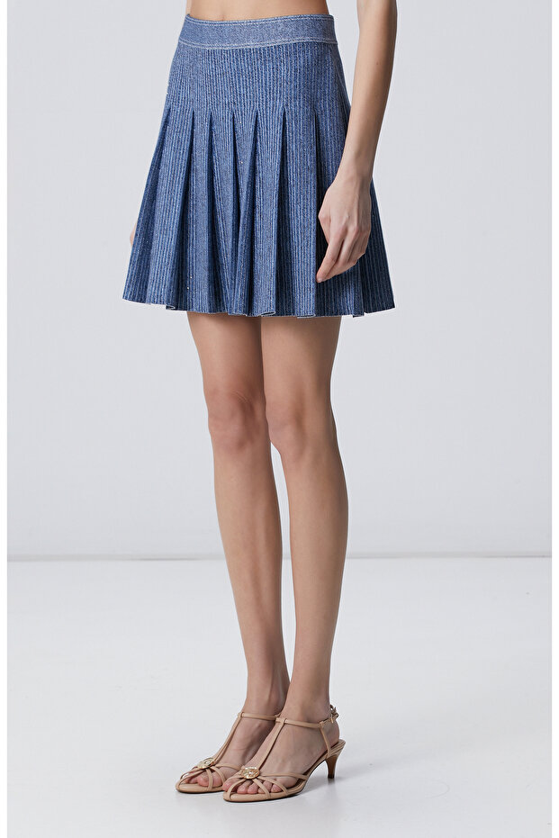 Indigo Simli Triko Etek - 2