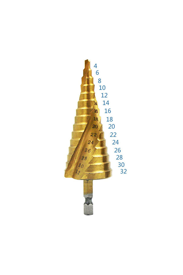 Spiral 4-32 HSS Titanium-Coated Spiral Groove Step Drill Bit Or Straight Grooved Drill Bits 3-12 4-1