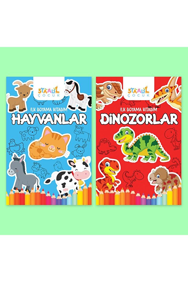 My First Coloring Book Set of 2 - Animals / Dinosaurs