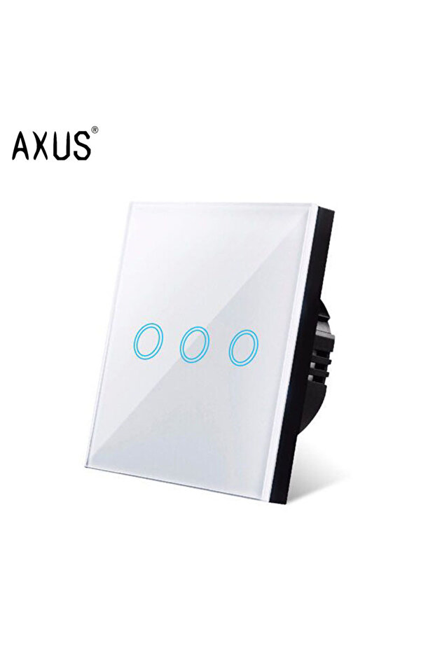 white touch three AXUS AC100-240V Led backlight Panel EU Touch Switch Tempered Crystal Glass wall Li