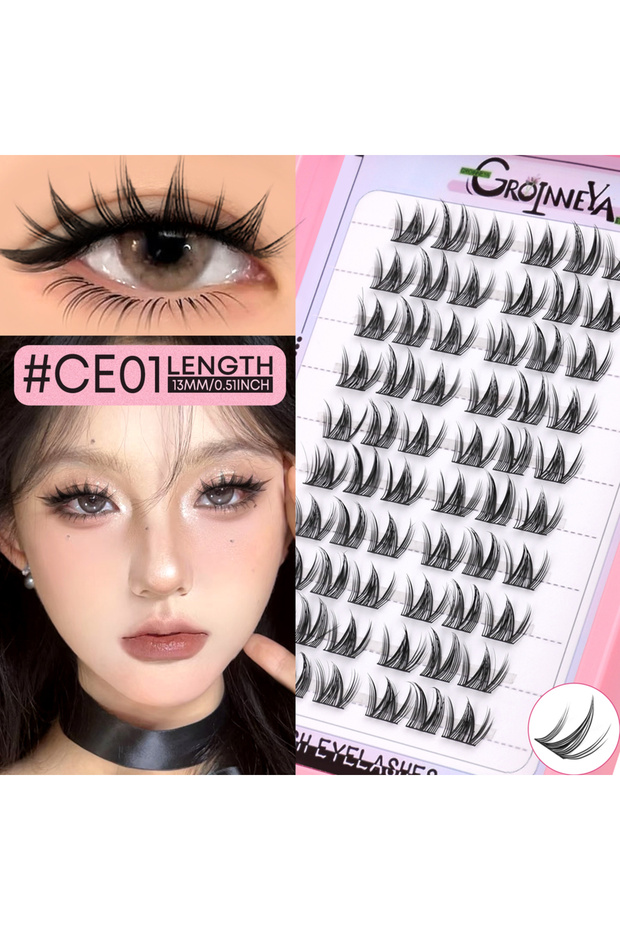 CE-01 GROINNEYA Eyelashes Clusters Natural Eyelash extension Cluster Lashes Volume Manga Clusters Na