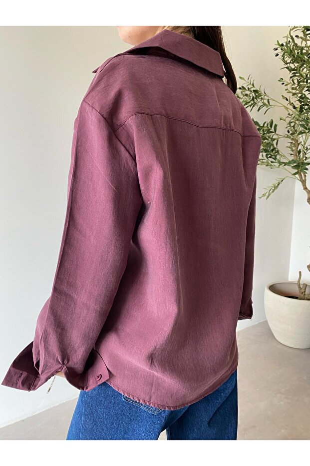 Bordo Logolu Basic Gömlek - 2