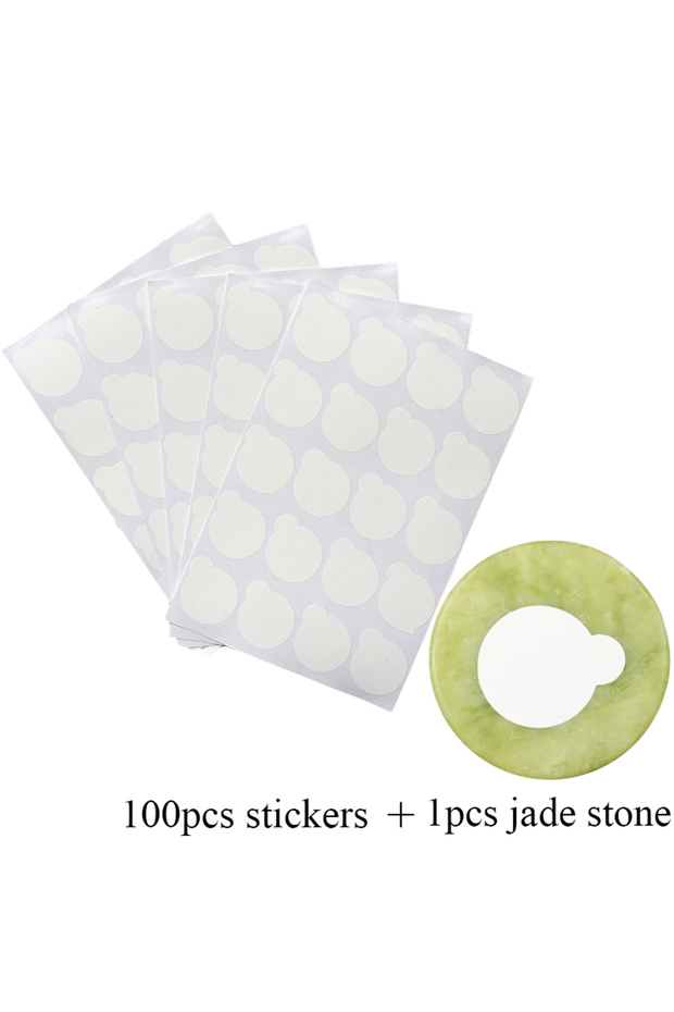 1 stone 100 stickers 100pcs Eyelash Extension Glue Sticker Shim Paper Pads And Round Jade Stone Hold