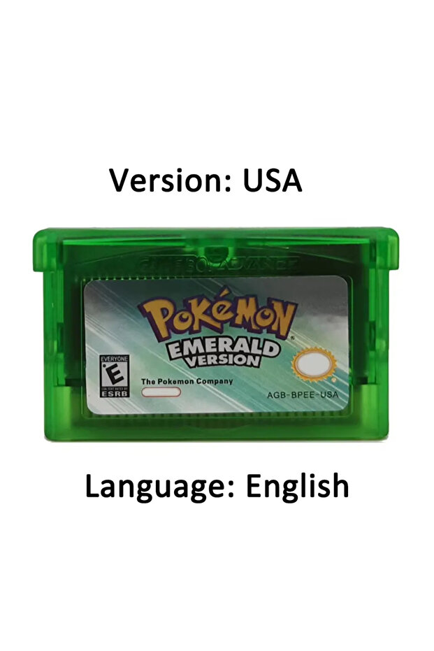 USA-EMERALD Super Fun Pok é mon 32-bit Game Card GBA Game Video Game Pok é mon Card with Host Card M