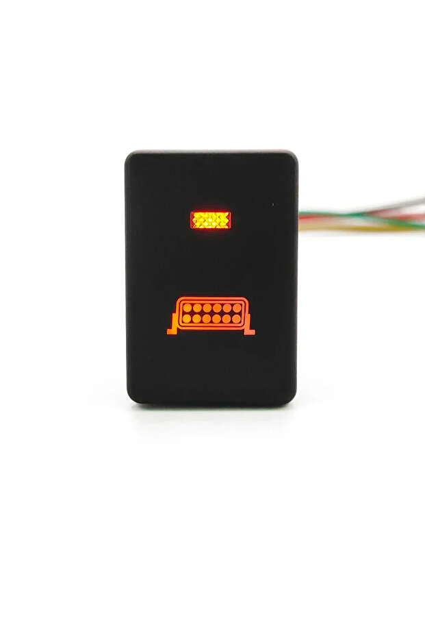 شريط إضاءة LED برتقالي اللون، قطعة واحدة، زر تشغيل/إيقاف، مفتاح تدفئة عجلة القيادة لسيارة ميتسوبيشي أوتلاند