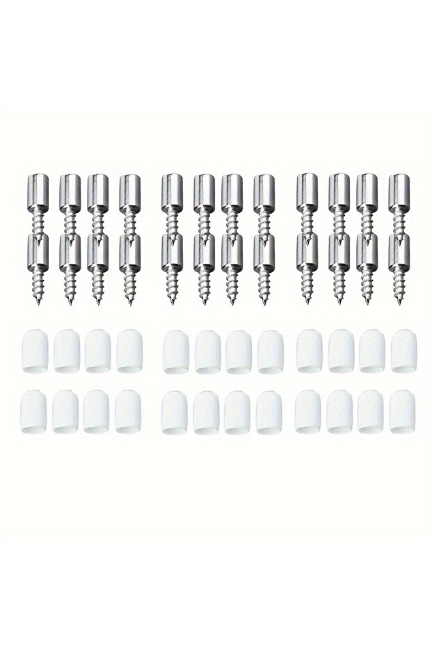 0.98inch 64Pcs White Set 16/32/64Pcs Shelf Bracket, Self Tapping Screws Bracket Shelf Support Pegs,