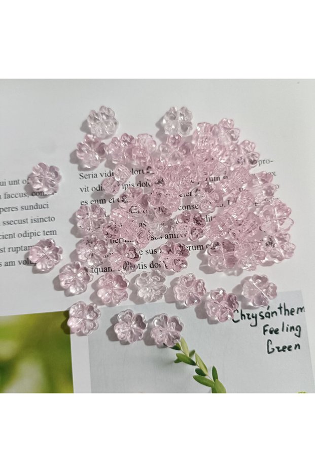 light pink 32Pcs, Clover, Transparent, Flowers, Flat, Jewelry Accessories, DIY, Pendant, Jewelry Mak
