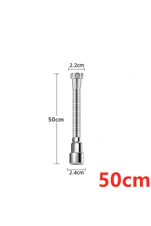 50cm Universal Stainless Steel Faucet Extender with Anti-splash Head Nozzle Aerator And Extension Ho