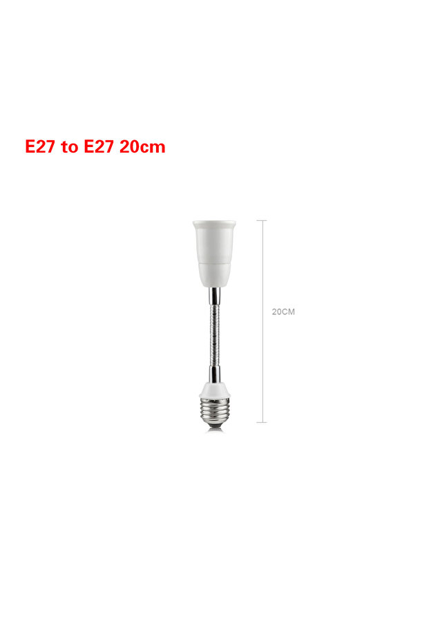حامل تمديد مصباح لولبي E27 للاستخدام المنزلي، بطول 20 سم (20-60 سم)، ملحقات لمبة إضاءة LED، قاعدة مصباح S