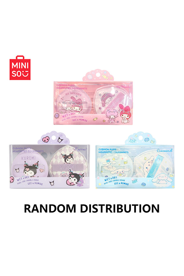 MINISO 6936558341750 MINISO Super Large Cotton Candy Air Cushion Powder Puff 2-pack - Storage Box Du