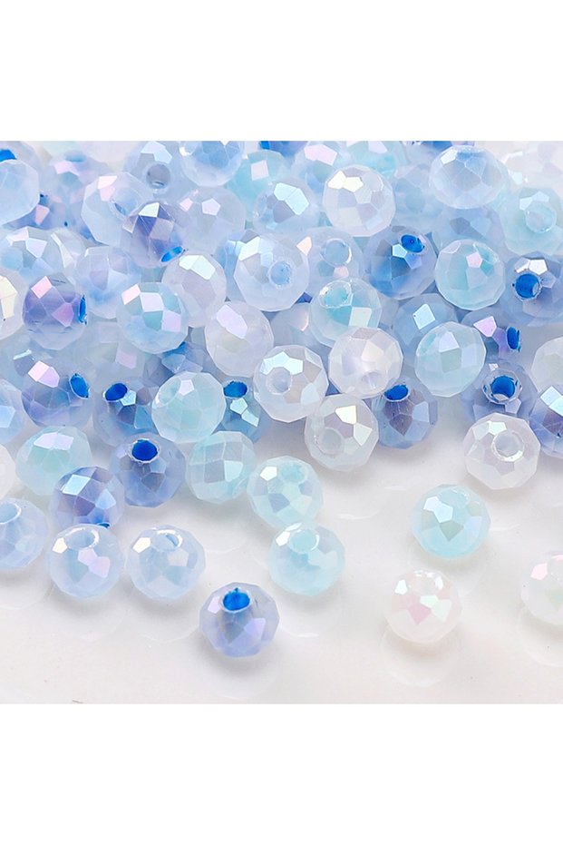 120pcs style6 120Pcs 4mm Mixed Color Iridescent Glass Seed Beads Round Faceted Loose Spacer Beads fo