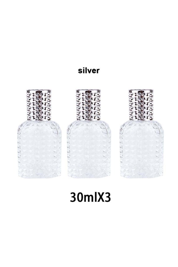 109-فضي-30 مل × 3 (1/3 قطعة) زجاجة عطر زجاجية محمولة بتصميم أناناس جديد، سعة 30 مل و50 مل، مزودة ببخاخ.