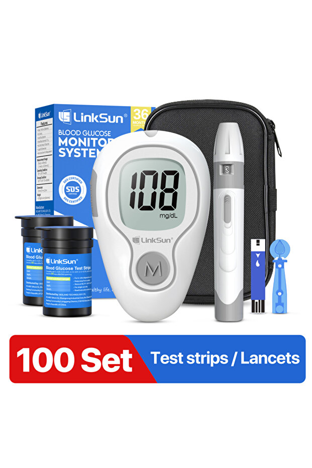 G-425-3-100suit LinkSun Blood Glucose Meter G-425-3 Glucosemeter Kit 10/50/100pcs Strips No Code For