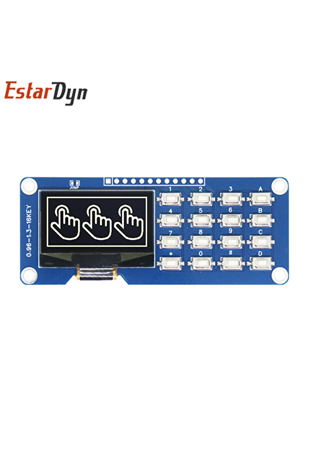 شاشة OLED بيضاء مقاس 1.3 بوصة بدقة 128×64 مع لوحة مفاتيح مصفوفة 4×4 ووحدة SSD1116 مع واجهة I2C SPI لـ Raspberry Pi