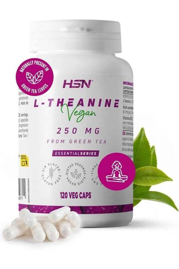 L Theanine 250mg | 120 Vegan Capsules | 100% Natural L-Theanine Amino Acid from Green Tea Leaf Ext
