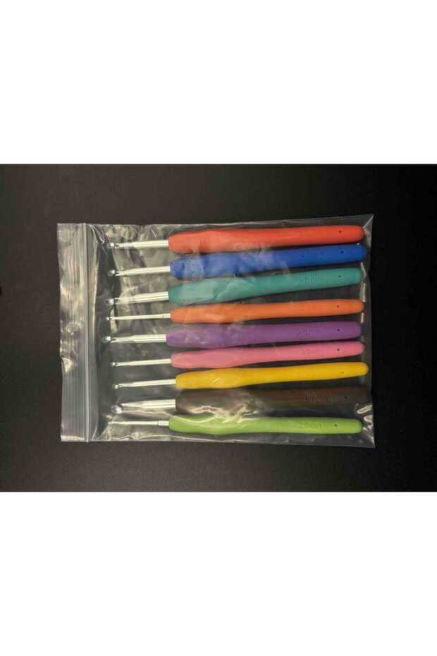 2.0-6.0mm 9pcs 14pcs Colorful Handle Knitting Needles Kit With Sewing Clips Plastic Needles Stanile