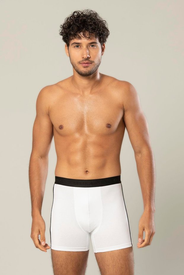 Men's Cotton Boxer Briefs with Waistband Stripes, Pack of 6, 1417