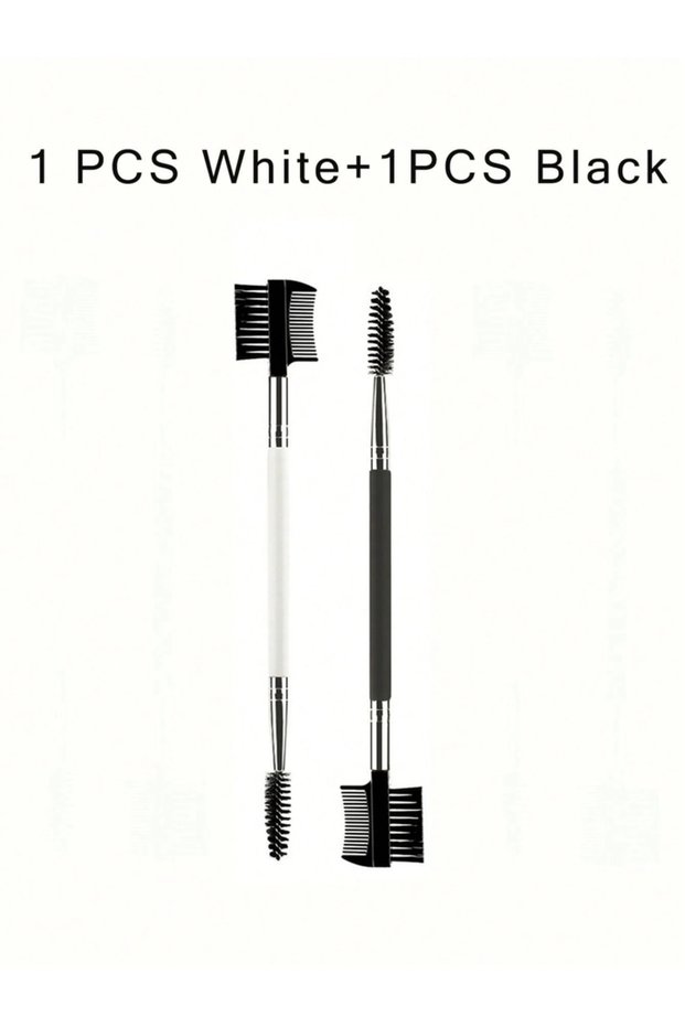 2Pcs-White Black 1/2/5PCS 3 Head Eyebrow Eyelash Shaper Double Head Brush Makeup Grooming Tool Cosme