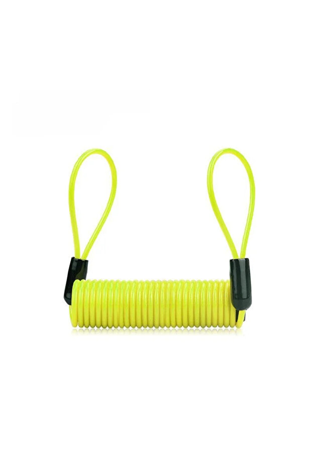 YELLOW Bike Spring Cable Lock Anti-Theft Rope Alarm Disc Lock Bicycle Security Reminder Motorcycle T
