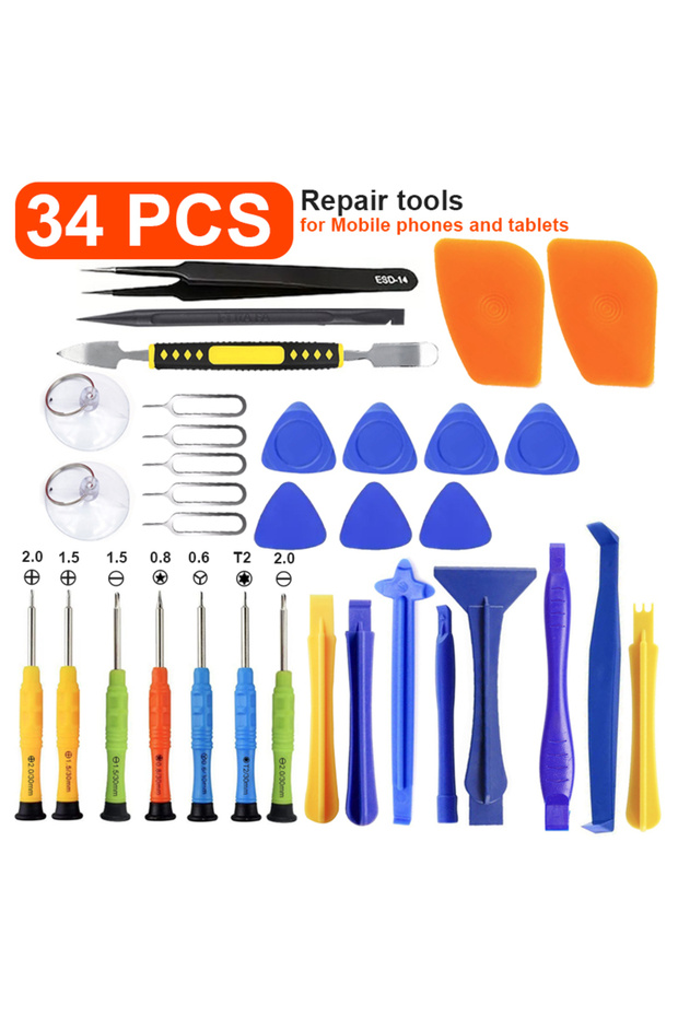 34pcs 20/34/46PCS Multi-functional Repair and Disassembly Tool Kit, Including Pry Bars Screwdriver,