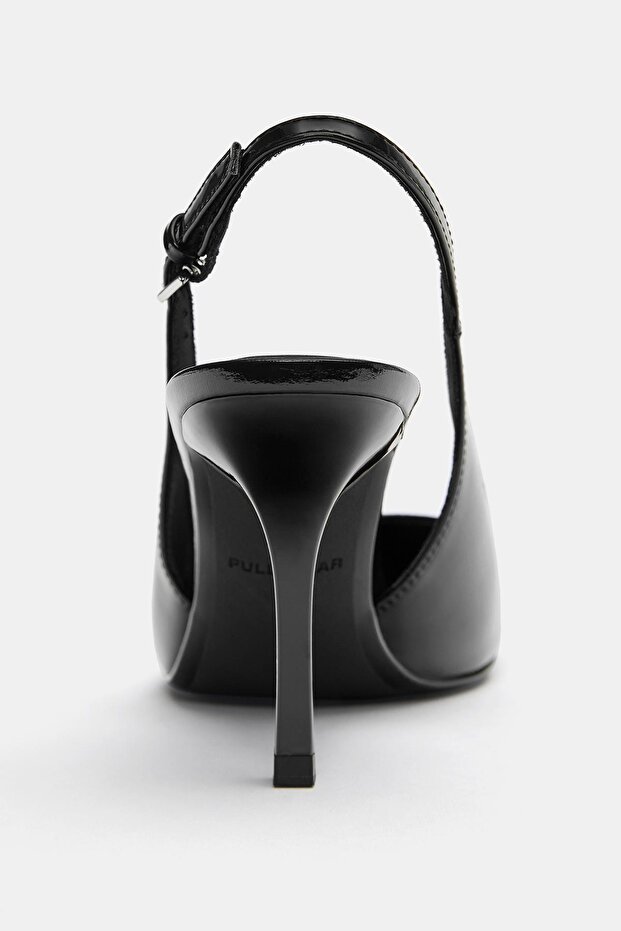 Rugan topuklu ayakkabı - 5