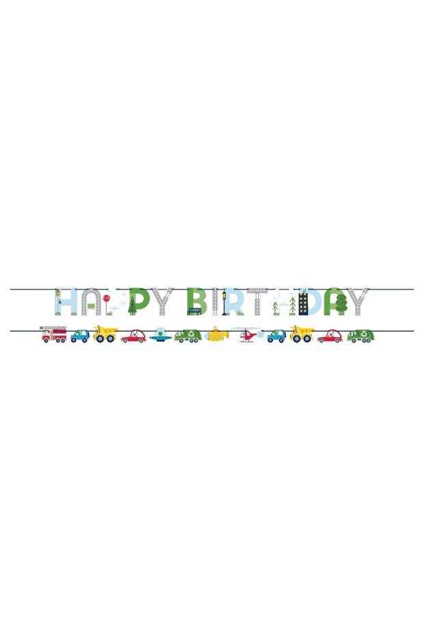 Transportation Time Letter & Vehicle Banners 2ct