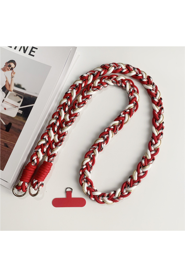 Polyester / Nylon red white New Phone Lanyard Detachable Adjustable Necklace Lanyards For Bag Camera