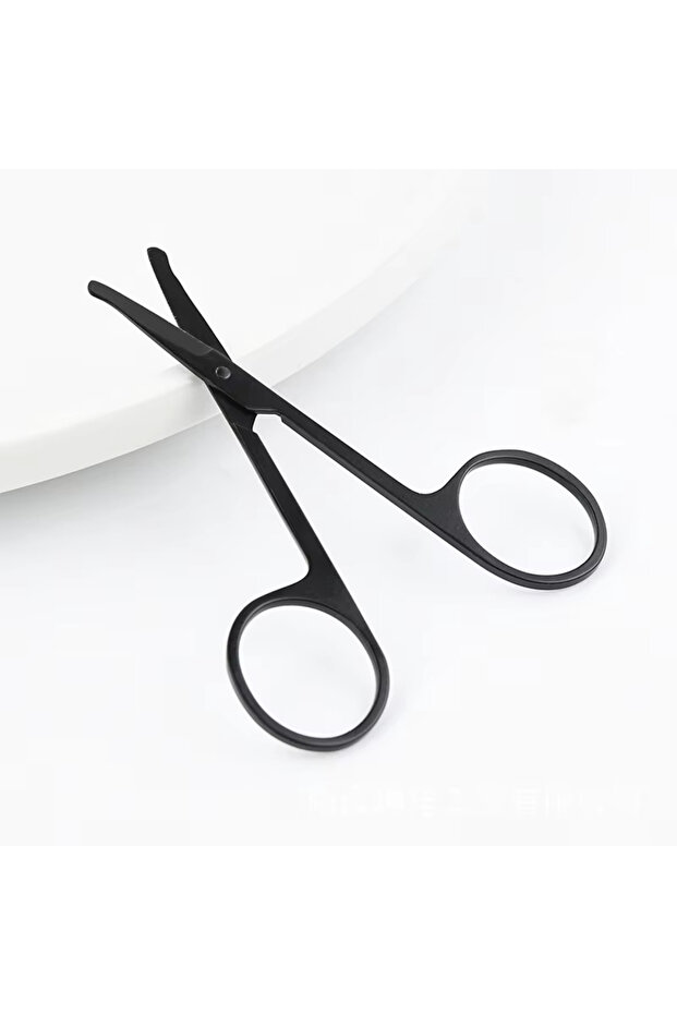 1PC Black 1/2Pcs Stainless Steel Safety Nose Hair Trimmer Eyebrow Eyelashes Scissors Portable Mini