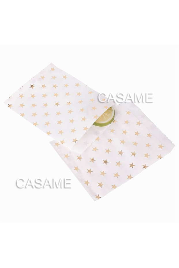 13x18cm Gold star 50pcs Rose Gold Silver Candy Buffet Bags Polka Dot Star Chevron Stripe Cookie Food