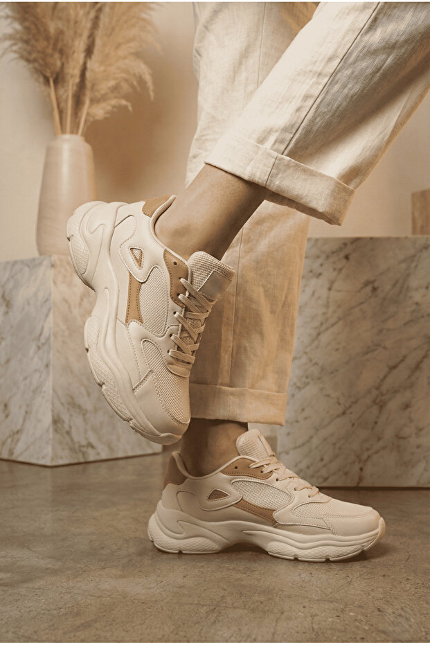 Zrn-152 Premium Orthopedic Ecru Tan Women's Sneaker