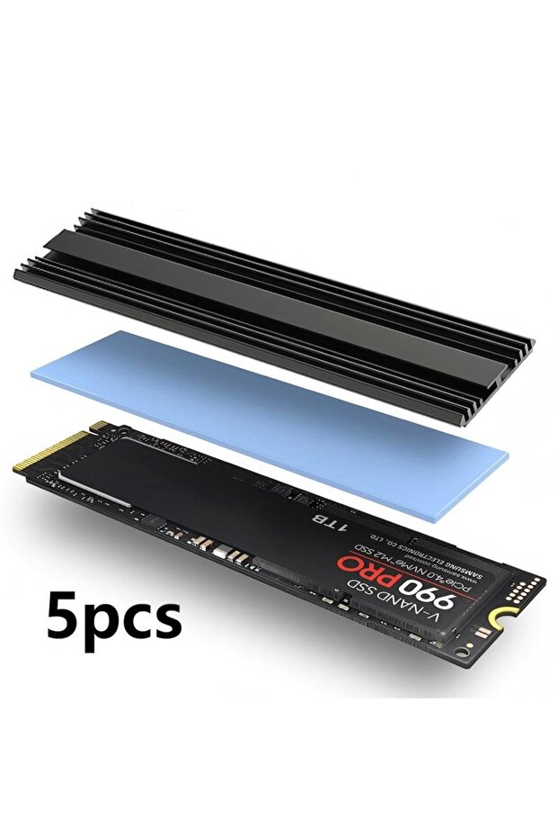 5 قطع - مشتت حراري M.2-4-B LDPCSJ M.2 SSD M2 2280، مشعاع ألومنيوم مع سيليكون حراري