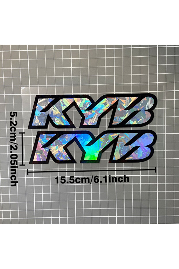 15.5x5.2CM HT- I 2PCS KYB Motorcycle Shock Absorber Stickers Waterproof Motorbike Front Forks Vinyl