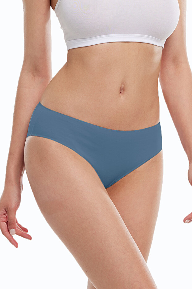 Women's Blue 2-Pack Modal Slim Fit Mid Waist Slip Panties 187