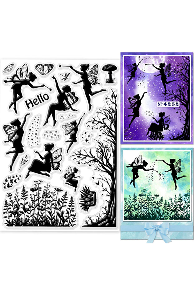 AECH-14629 1PC Fairy Clear Stamps for DIY Scrapbooking Flowers Tree Silicone Stamp Seals Transparent