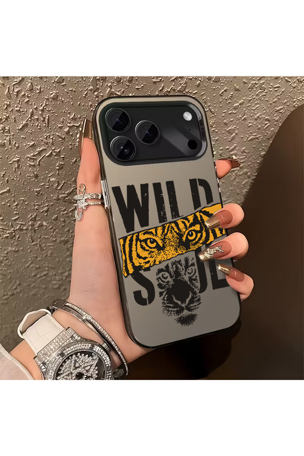 iPhone 17 Pro Compatible Wild Soul Patterned Printed Dirt-Repellent Luxury Phone Case Mk01A