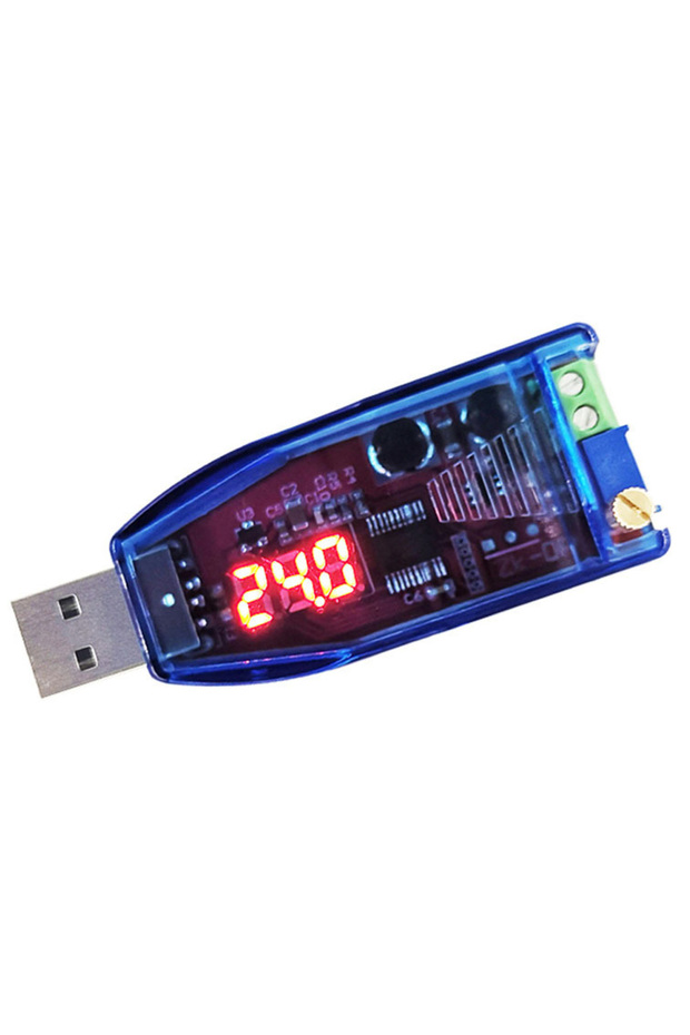 محول تعزيز الجهد DC-DC 5 فولت إلى DC 1-24 فولت قابل للتعديل بمصباح LED أحمر مع USB لرفع/خفض الجهد