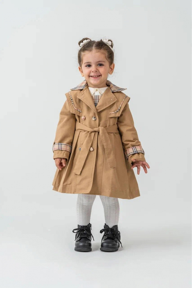 Girl's Gilet Trench Coat Set with Socks as a Gift