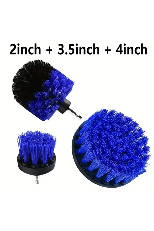 Blue 3 pcs/set drill brush set power scrubber wash cleaning brushes tool kit for Grout Floor tub sho