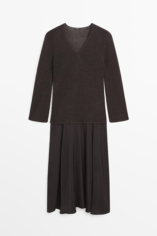 Pamuklu triko elbise - 5