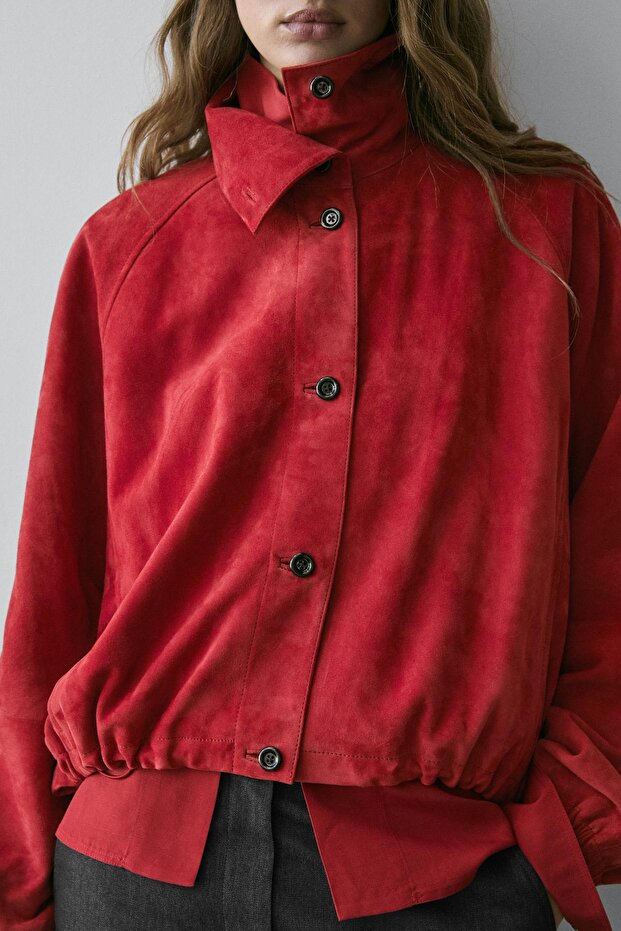 Süet deri bomber ceket - 4